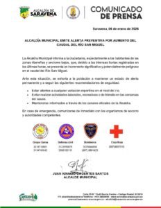Alerta en Saravena por Creciente del Río San Miguel
